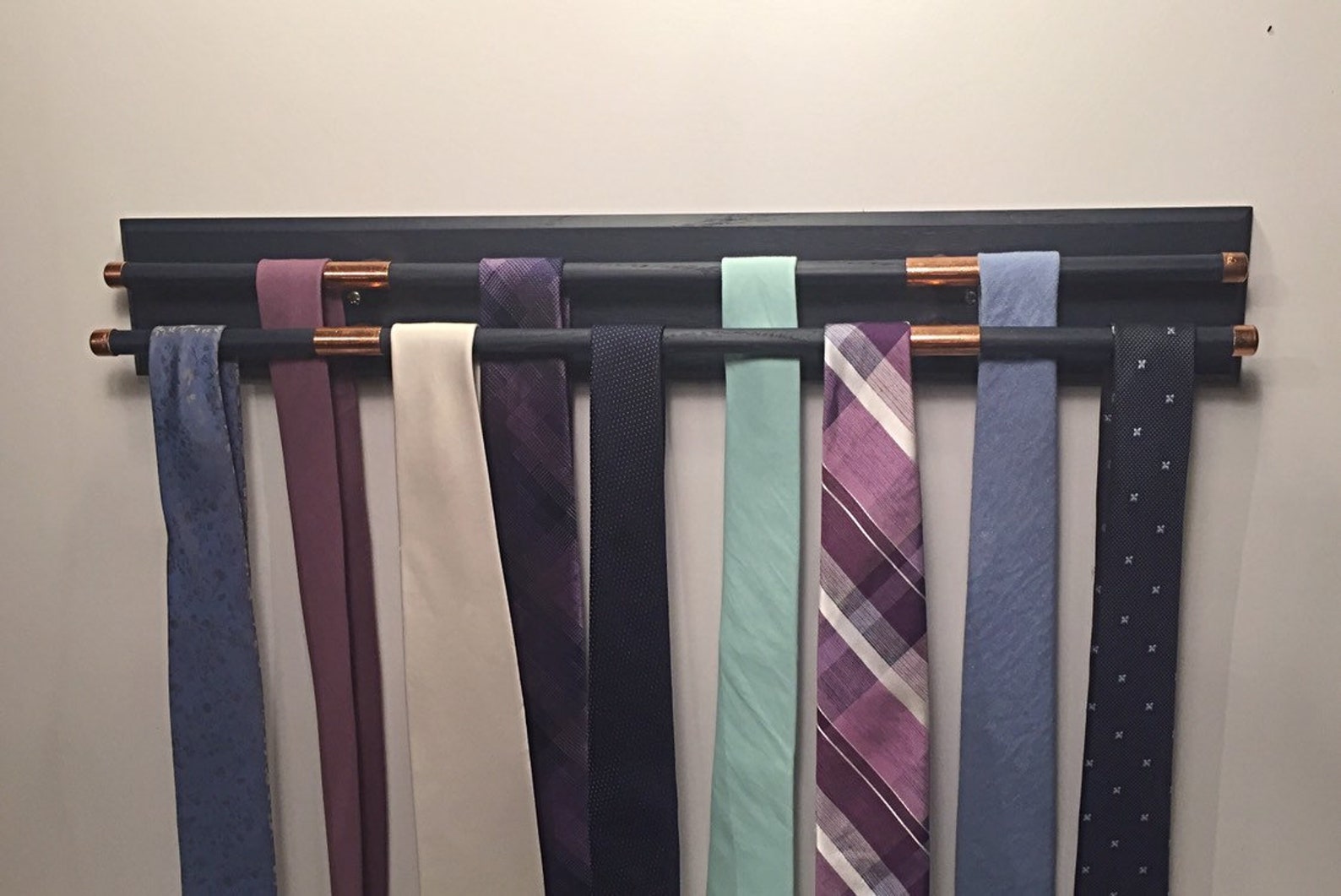 Navy Blue Tie Rack Tie Rack Wall Mounted Tie Storage and Etsy