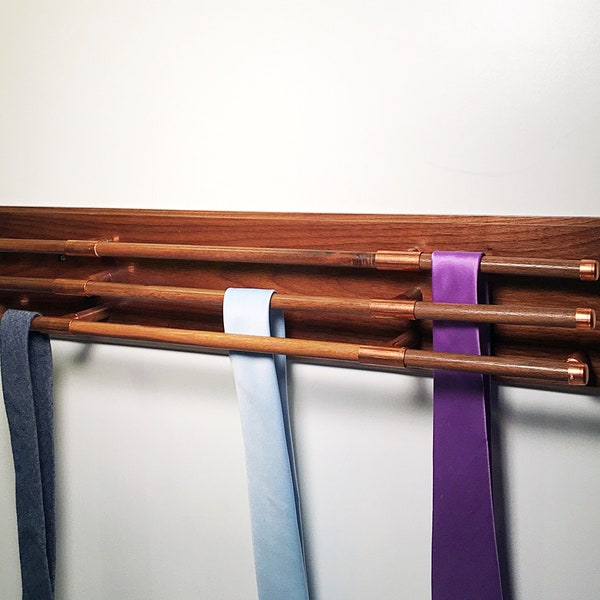 Walnut Tie and Belt Rack, Modern Clothes Organizer