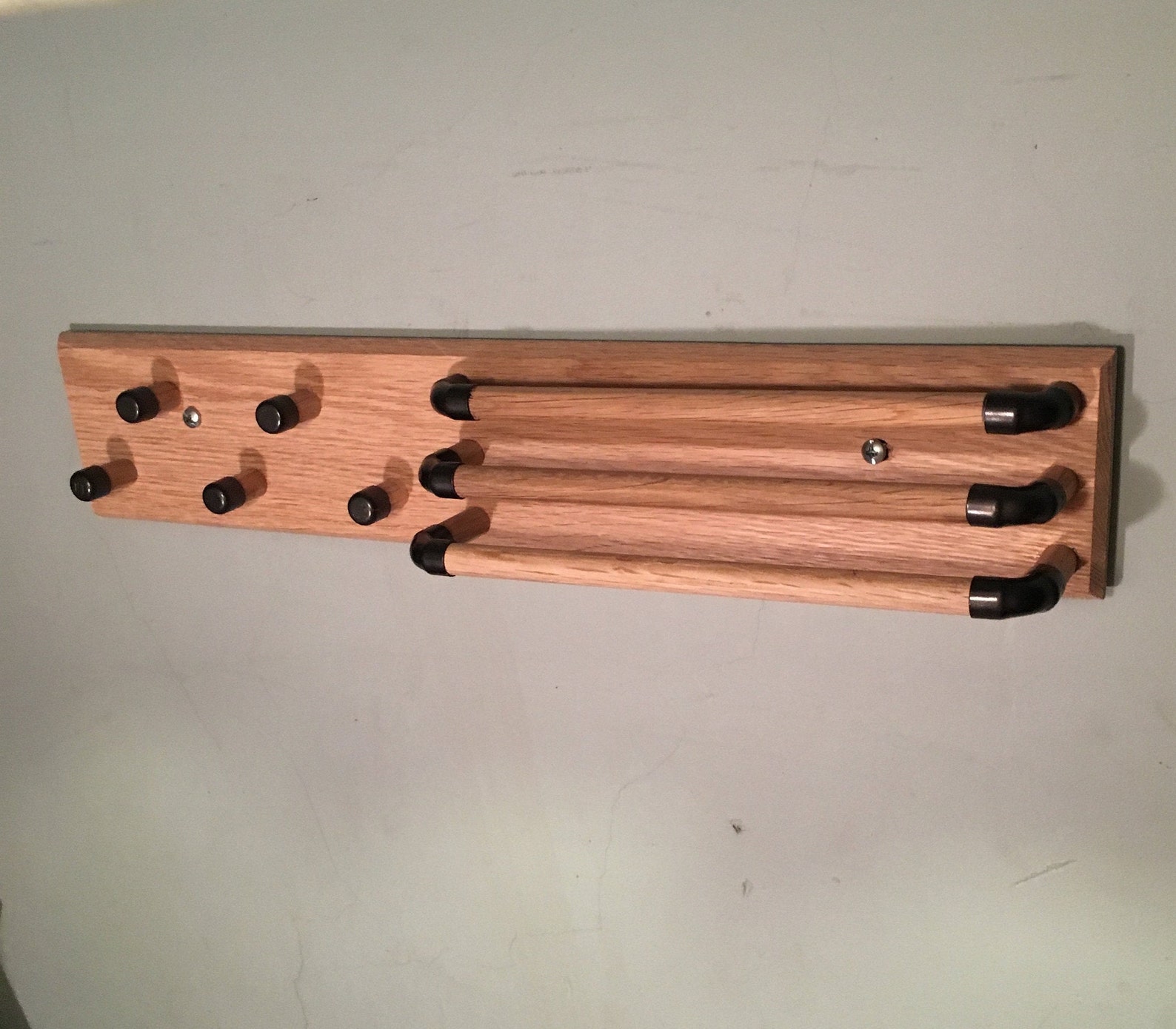 Natural Wood Belt and Tie Rack, Wooden Clothing Organizer, Belt and Tie ...