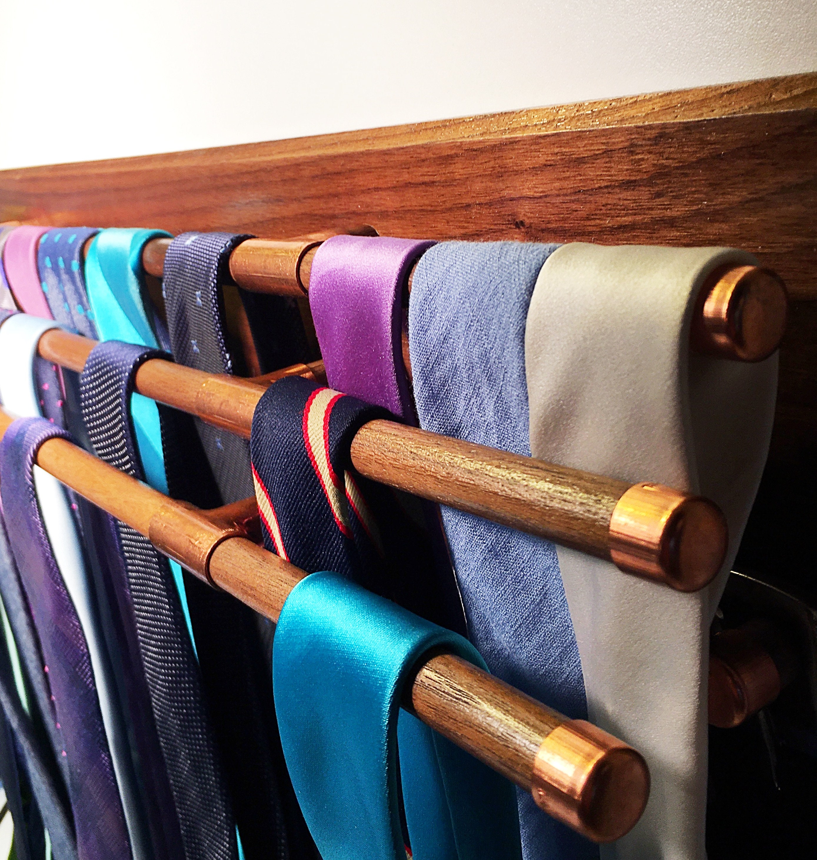 Walnut Tie and Belt Rack Modern Clothes Organizer Etsy