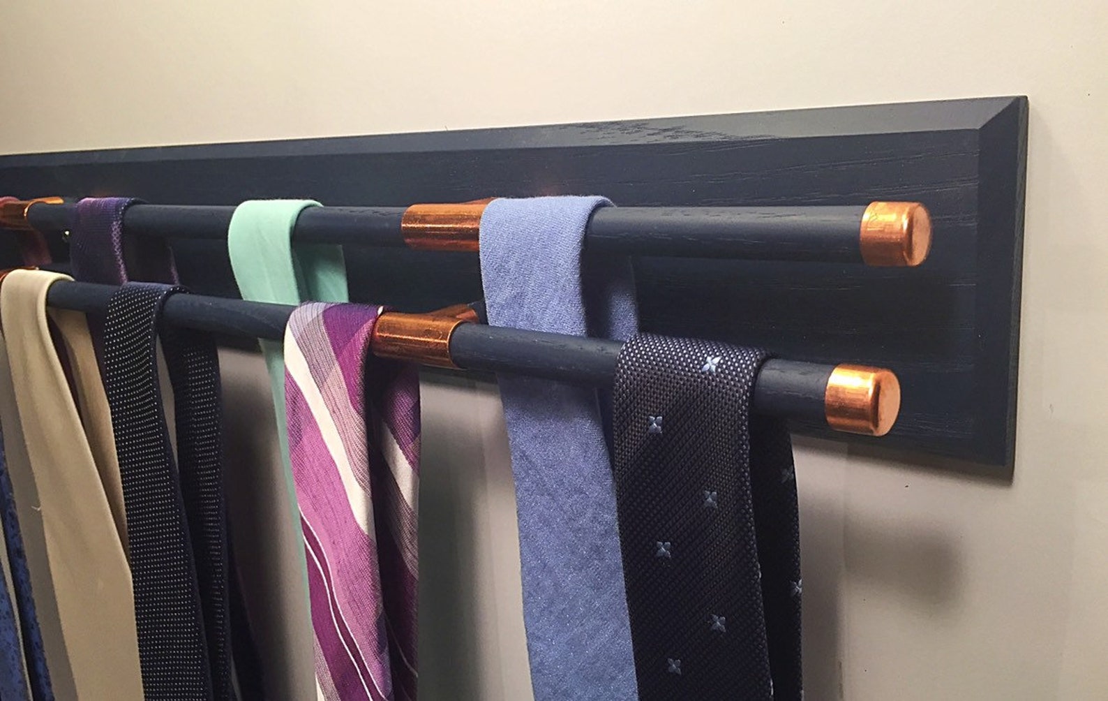 Navy Blue Tie Rack Tie Rack Wall Mounted Tie Storage and Etsy