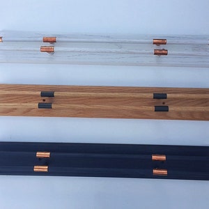 Natural Wood Tie Rack with Black Metal Hardware image 4