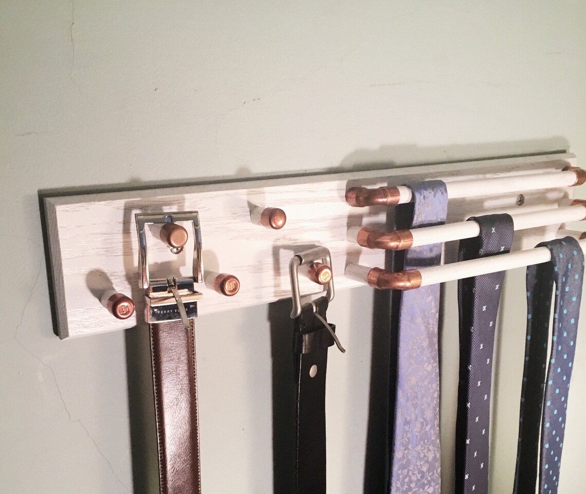 Belt and Tie Rack Belt Rack Tie Rack Belts Organizer Tie Etsy