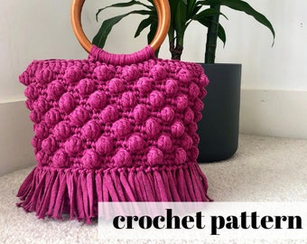 Boho Bag Crochet Pattern - Bobble Bag - PDF digital download
