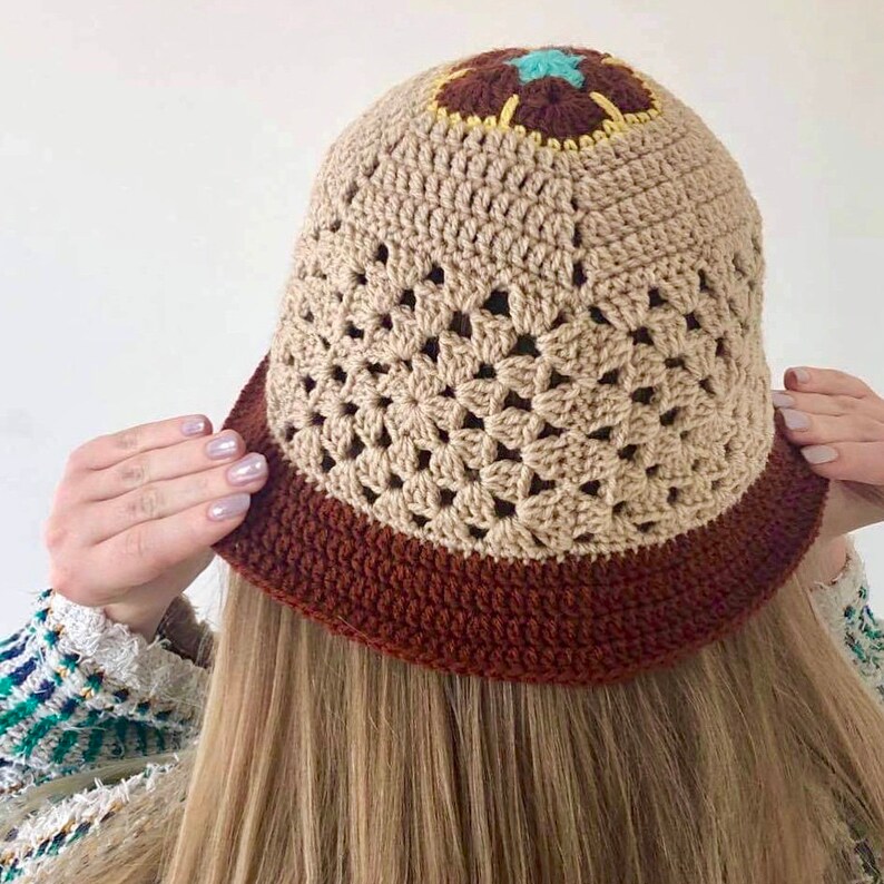 Granny Square Bucket Hat Crochet Pattern Crochet Bucket Hat Etsy