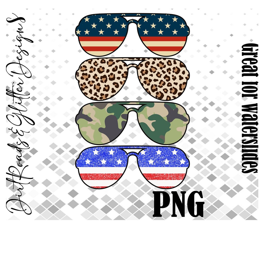 Aviator Sunglasses Variety Patterns PNG - Etsy