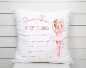 Personalised Worry Ballerina Cushion