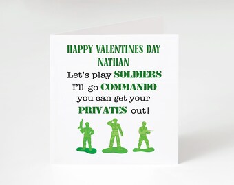 Personalised Commando Soldiers Valentine's Day Card