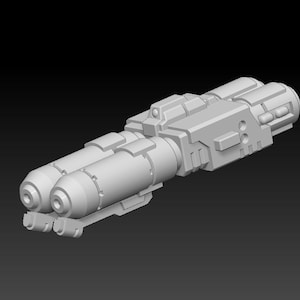 Mounted Dual Barrel Flamer (set) - compatible w 40k Tau Crisis Suit