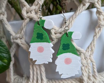 St. Patrick's Day Gnome Dangle Earrings
