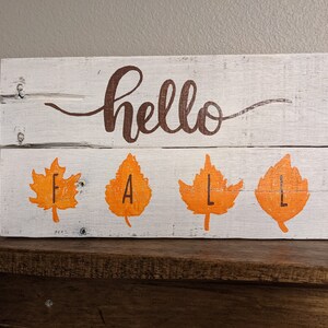 Hello Fall Wooden Sign, Painted Seasonal Decor