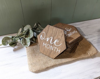 Hexagon Monthly Milestone Discs for baby