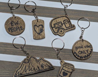 Painted Wooden Keychains