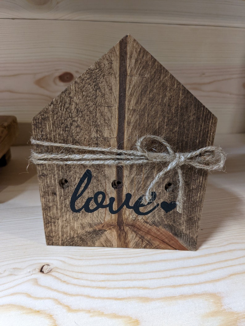 Wood House Sign House Shaped Wooden Signs Small Home Signs Etsy