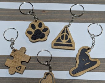 Painted Wooden Keychains