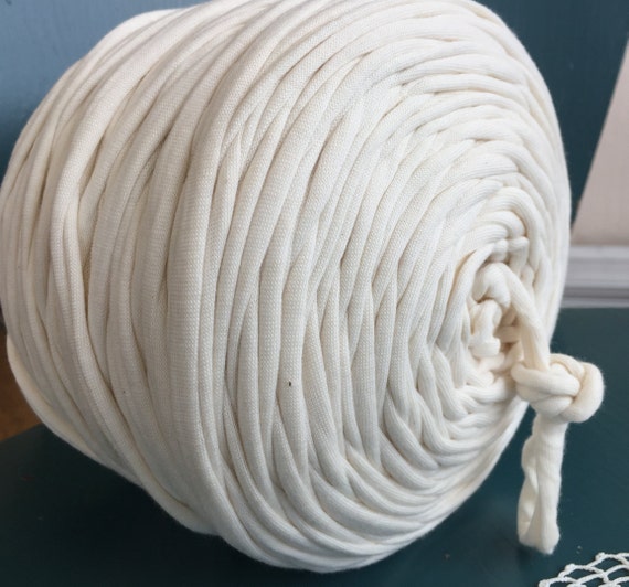 Natural White T Shirt Yarn Recycled Crochet Bulky Yarn Etsy