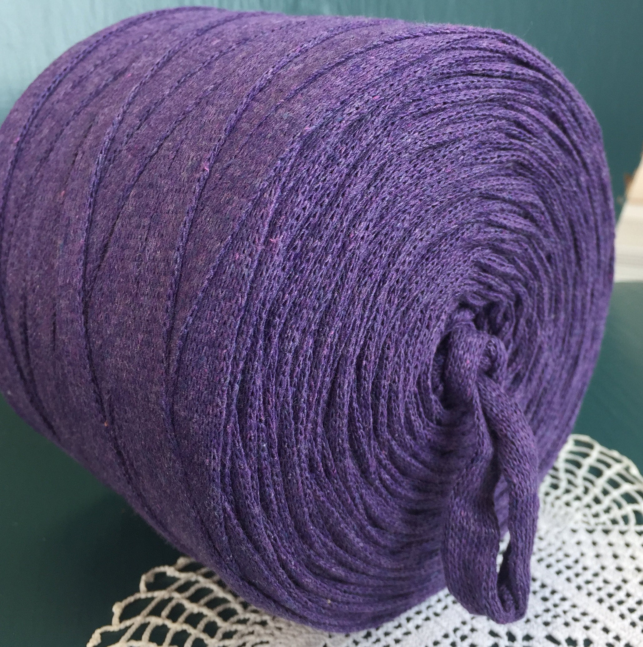 Dark purple Cotton chunky yarn recycled crochet bulky yarn Etsy