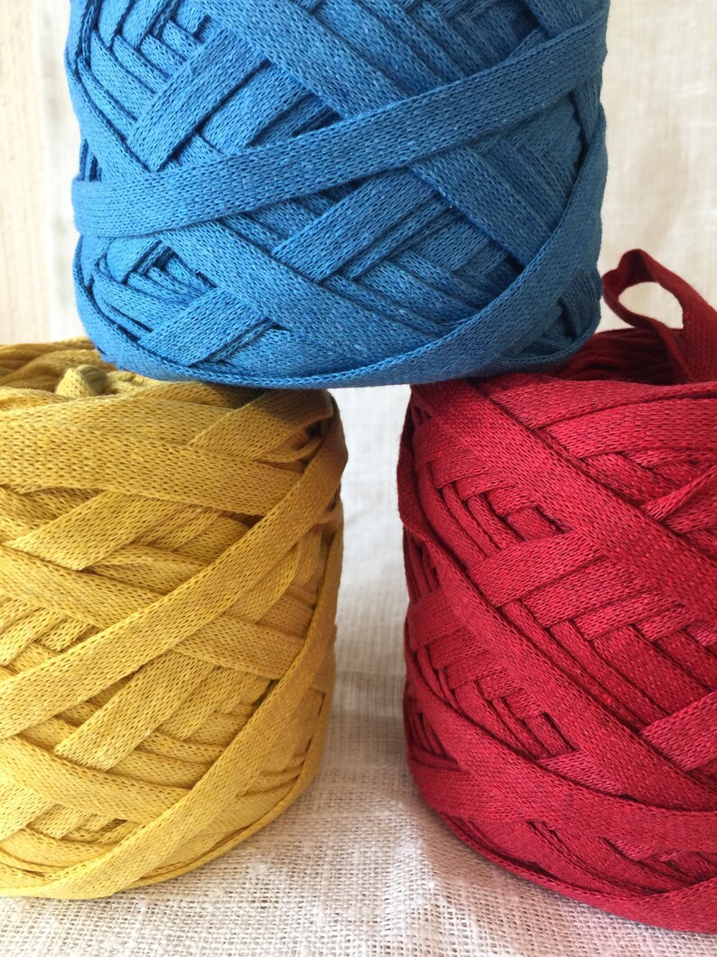 round rug yarn Recycled cotton ribbon chunky yarn spaghetti basket yarn