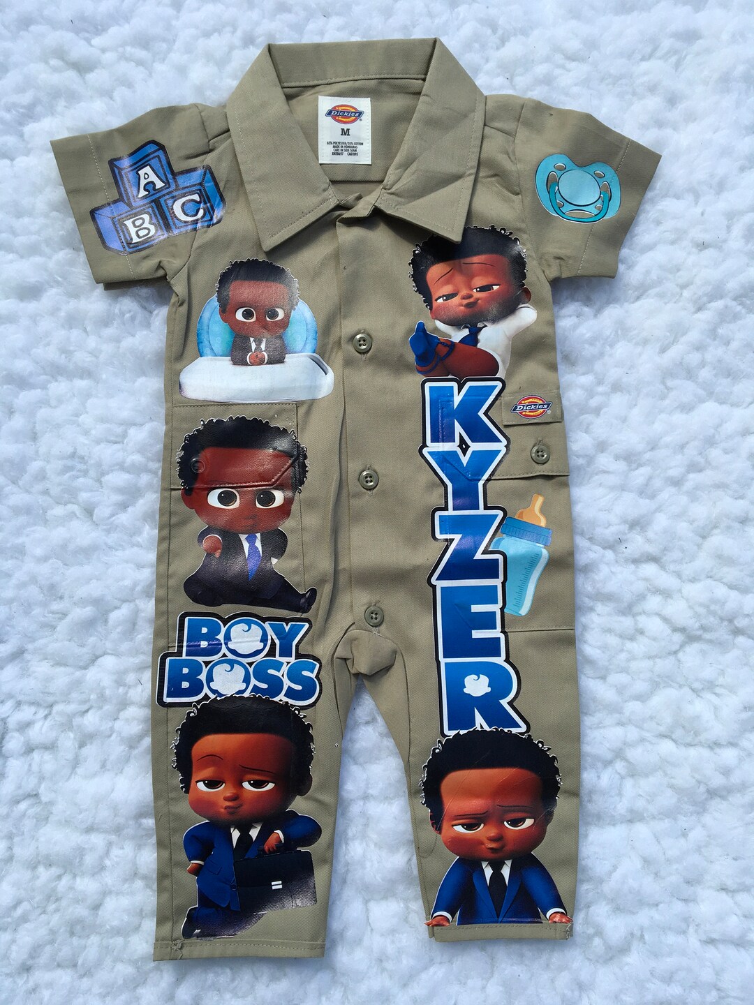 Baby Boy Boss afro Coverall Set Etsy