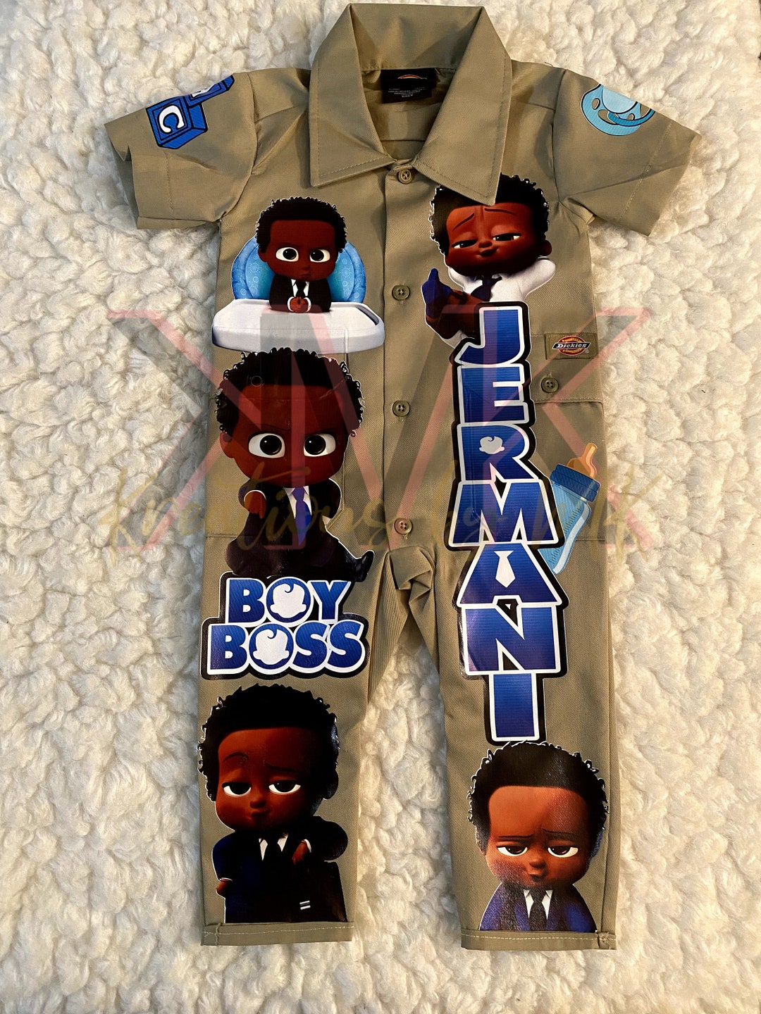 Baby Boy Boss afro Coverall Set Etsy