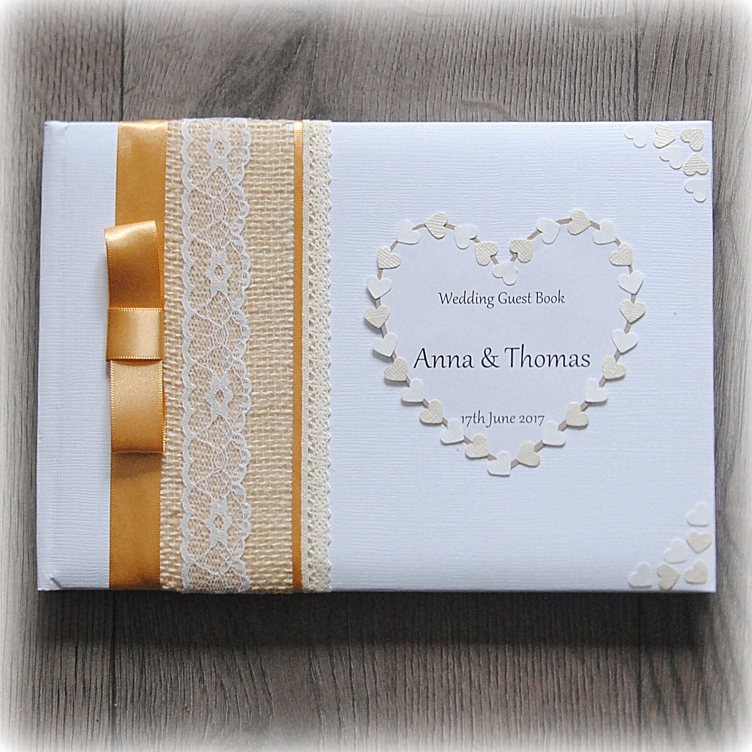 Luxury Personalised Wedding Guest Book/ Handmade Boxed Luxury Personalised Wedding Guest Book/ Handmade Boxed