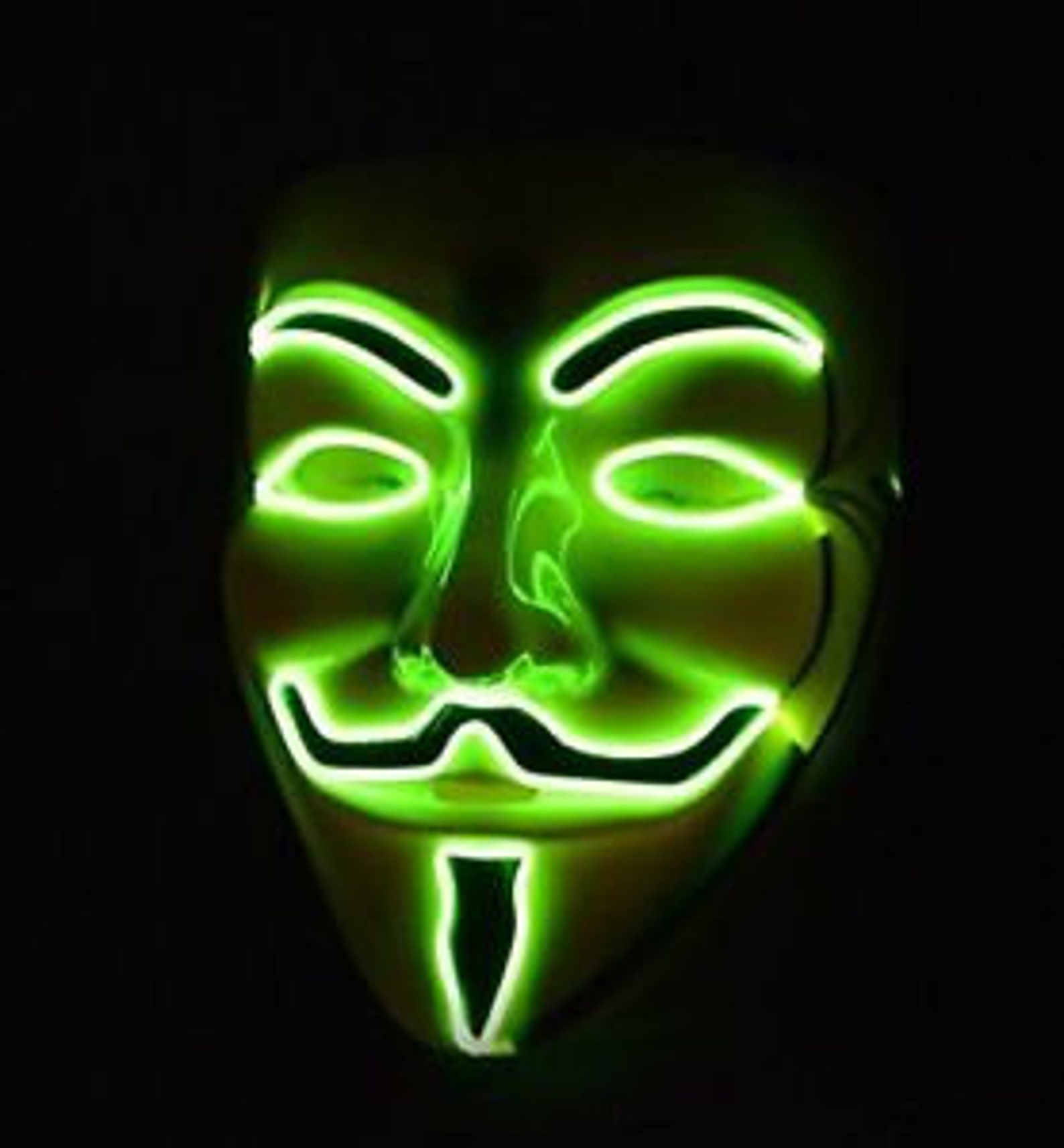 Light UP Guy Fawkes Mask Neon LED Nightlife VENDETTA Etsy
