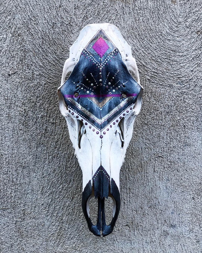 Hand painted Elk Skull / Boho Decor / Wall Decor / Rustic | Etsy