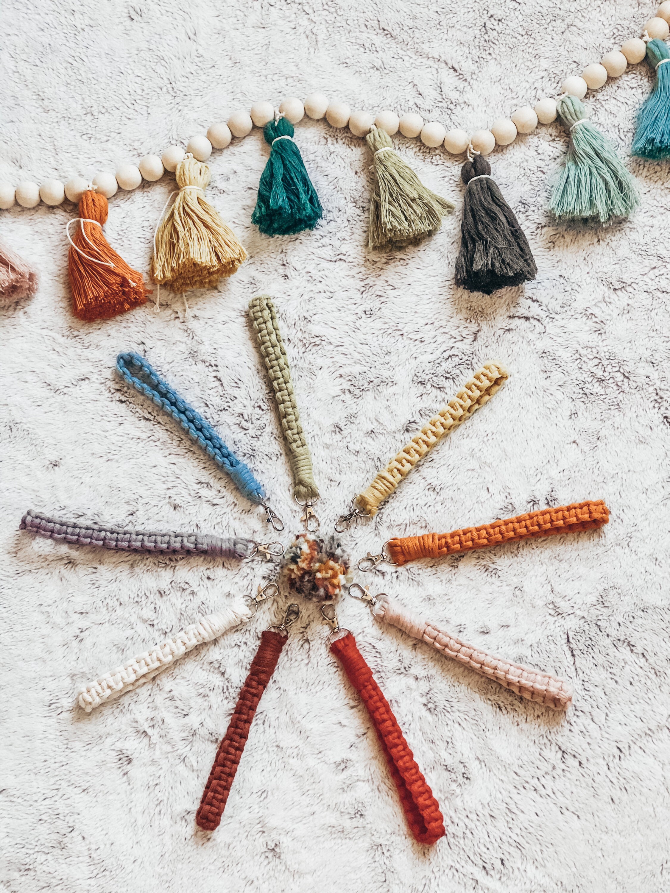 Macrame Wristlet Lanyard Various Colors Etsy