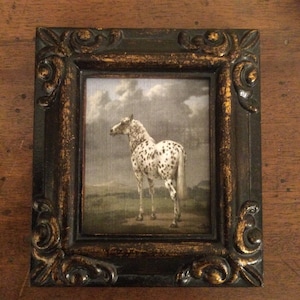 HAND PAINTED MINIATURE  on a canvas print of horse.