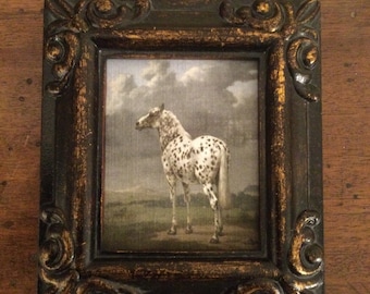 HAND PAINTED MINIATURE  on a canvas print of horse.