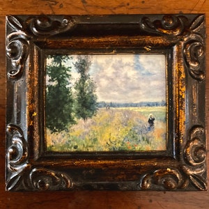 HAND PAINTED MINIATURE on a canvas  print of  Impressionism of the French providence