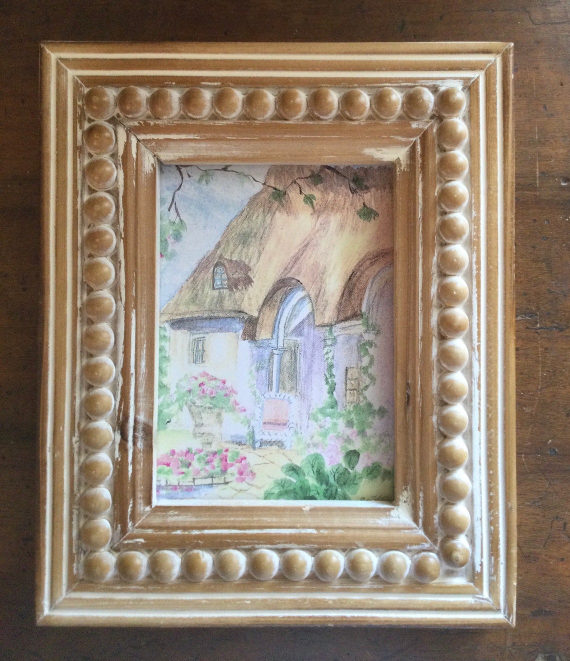 8x10 FRENCH COUNTRY frame with HAND Painting on a 5x7 print of Etsy