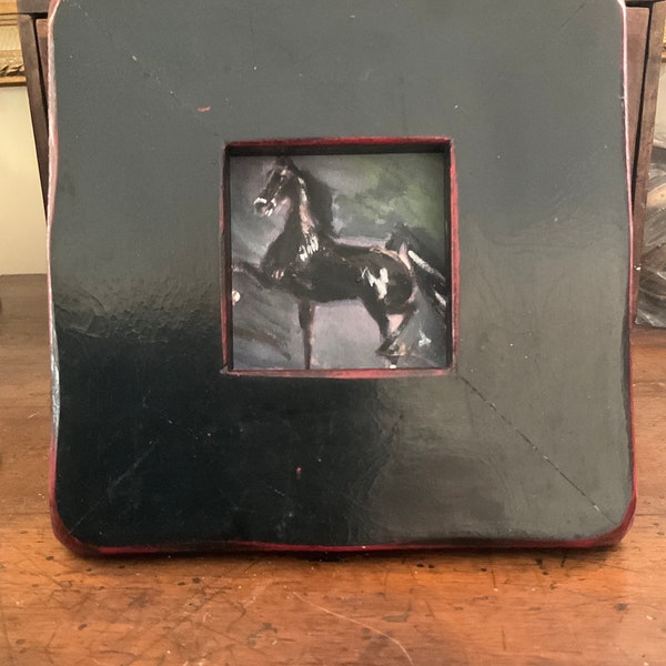ORIGINAL,SIGNED  miniature painting of a show horse.