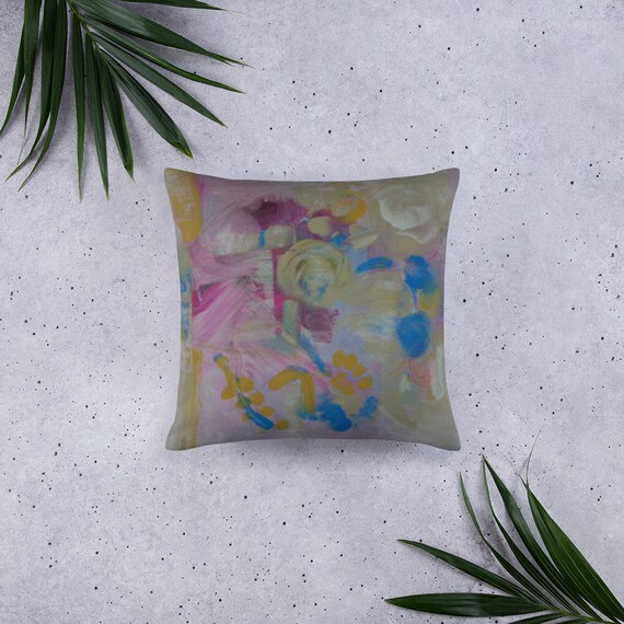 Abstract Yellow Flower Pillow Case Decorative Designer Pillow Etsy