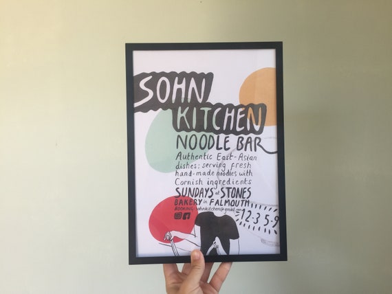 Printed Poster Sohn Noodle Bar Biang Biang Korean Pop Up Etsy