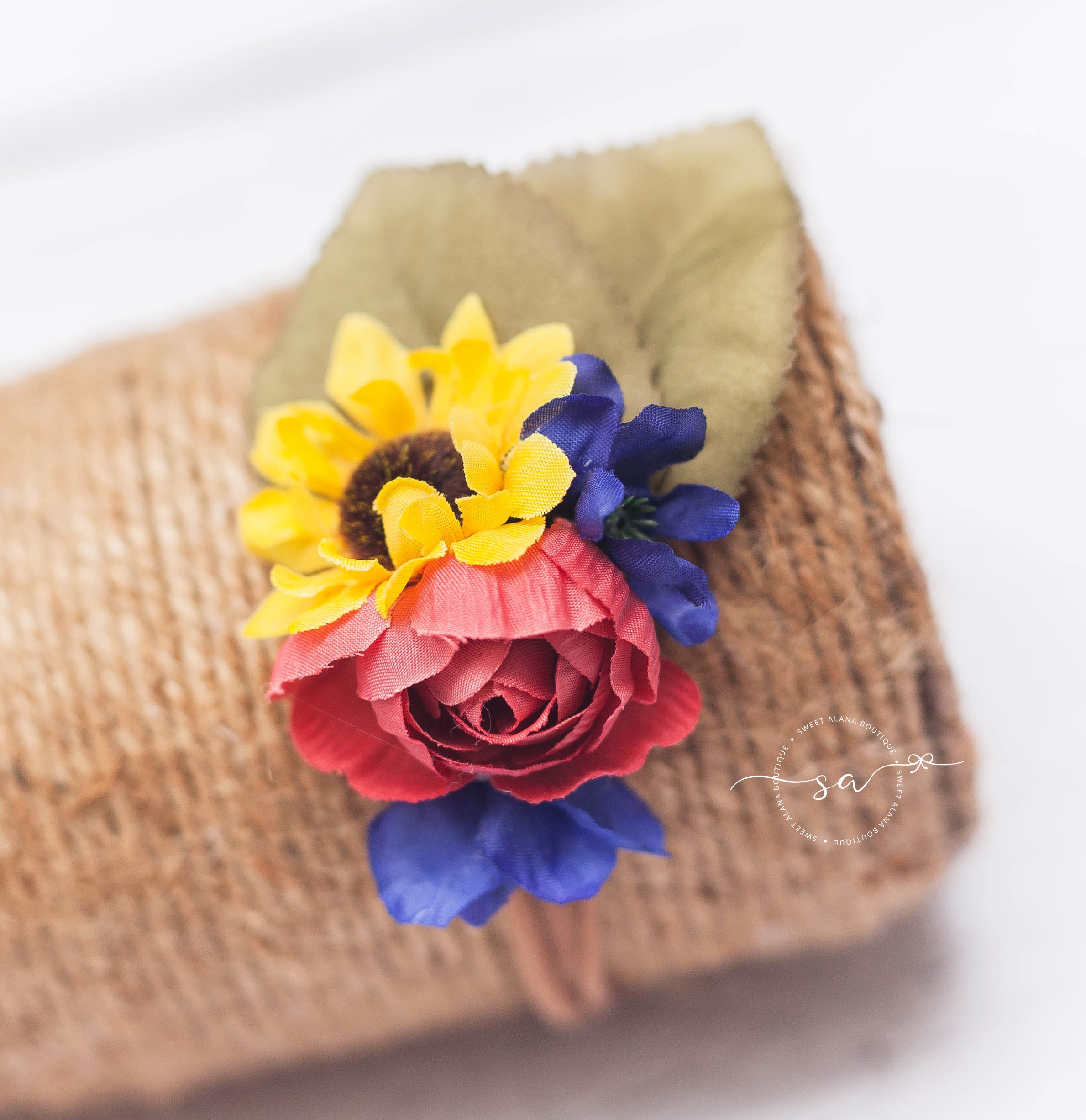 sunflower newborn headband