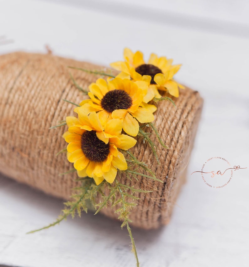 sunflower newborn headband
