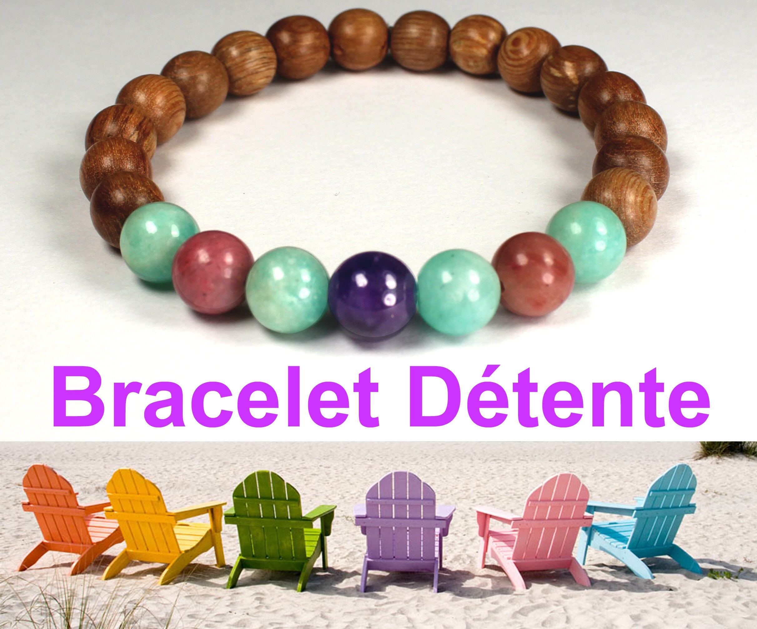 Handmade Natural Rhodonite Pierre Perles Élastique Guérison Bracelets Bijoux Cadeaux