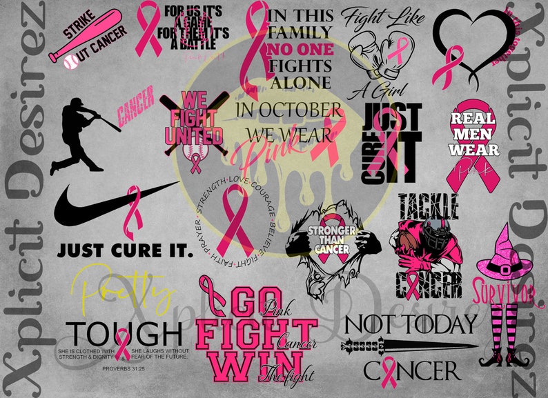 Download Art Collectibles Clip Art Mega Breast Cancer Awareness Bundle 18 Files Svg And Png Included