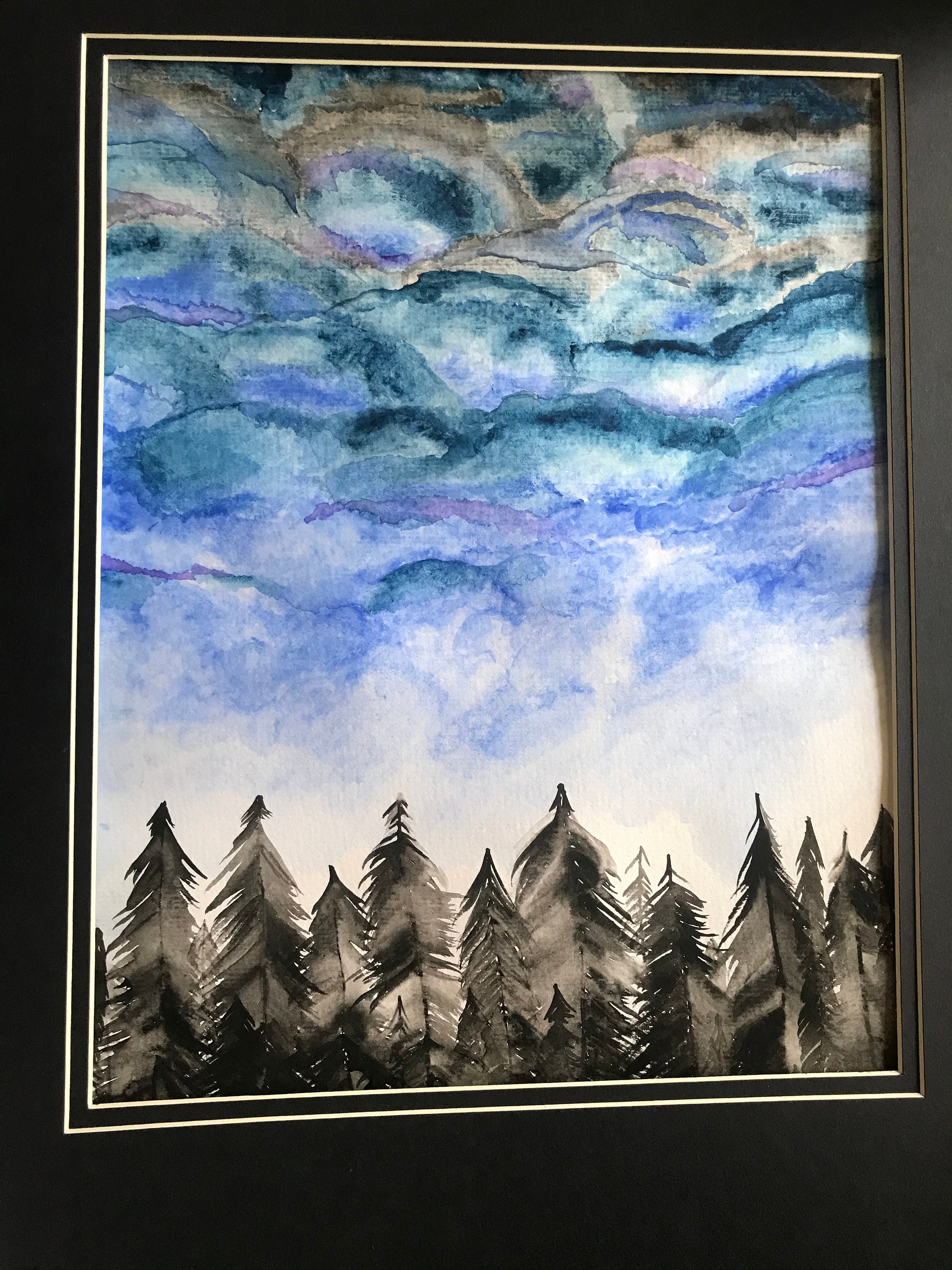 Mystic Evening Watercolor Etsy Denmark