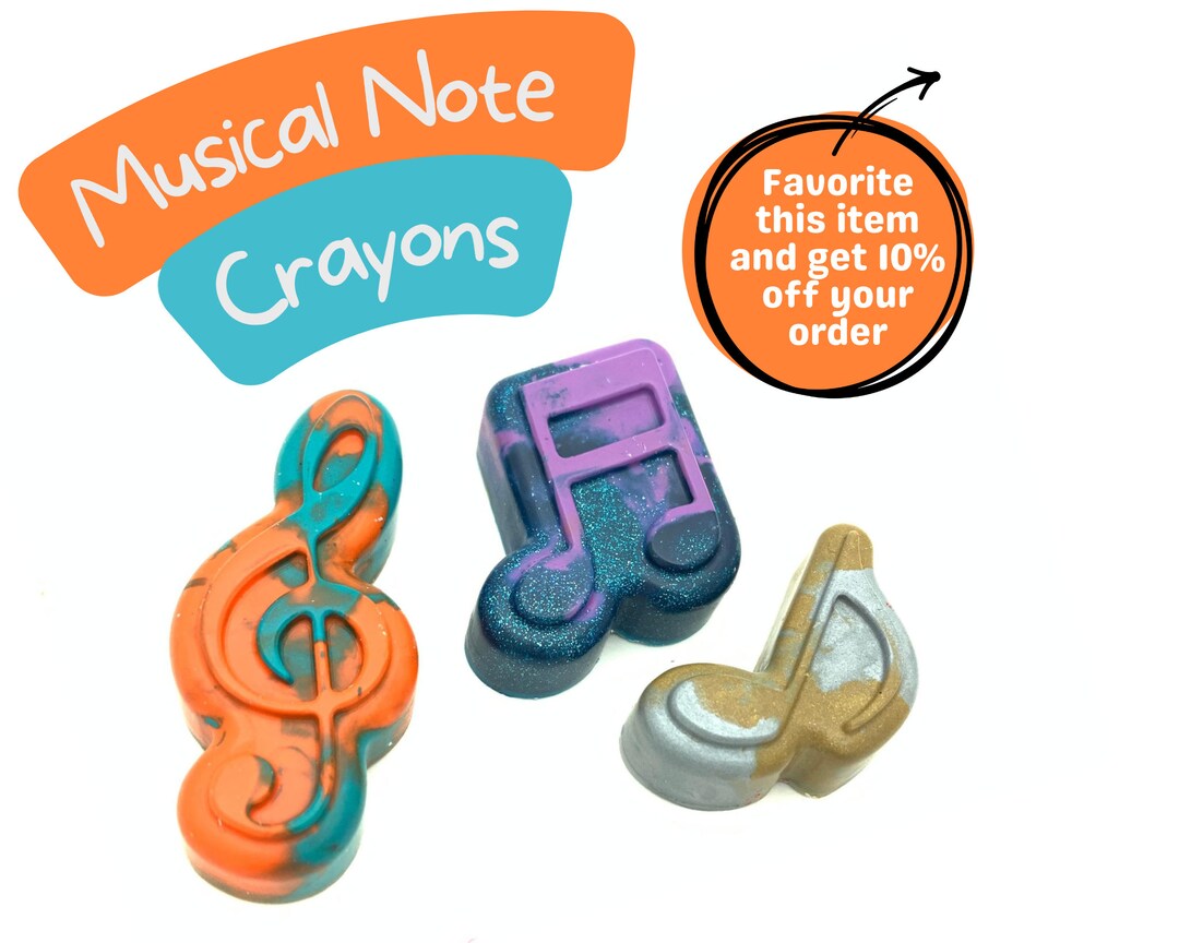 Musical Note Crayon Music Gift Marble Crayon Rainbow Etsy