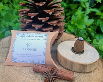 Joy and Harmony incense cones | 100% NATURAL and ARTISANAL | Handmade | First quality | Made in France