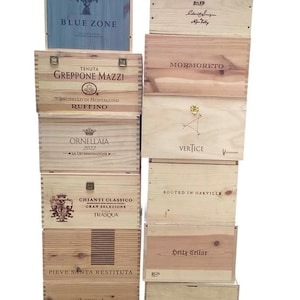 Wooden Wine Crate with Sliding, Buckle or Hinged - Shipping Included