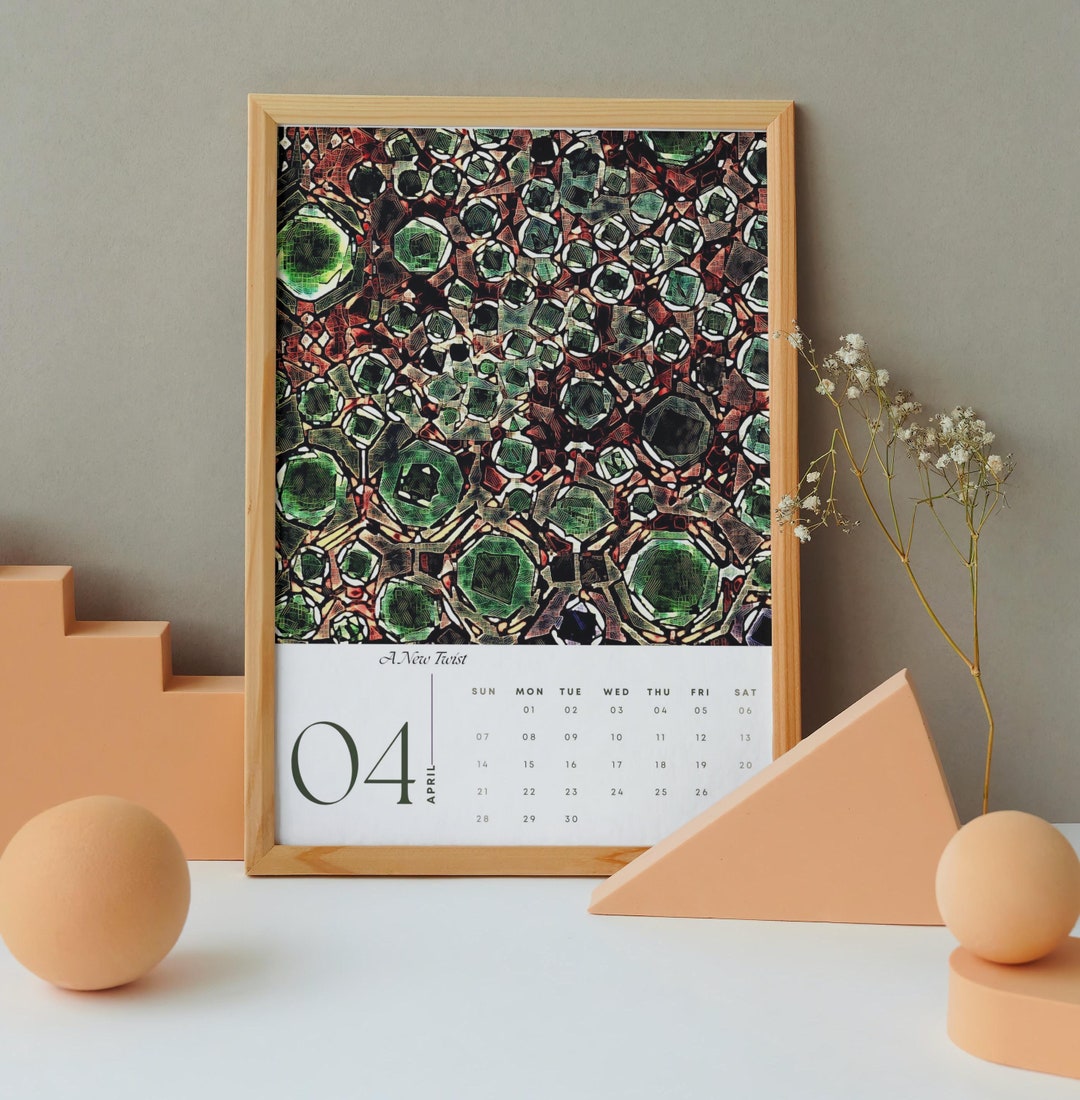 2024 GEOMETRIC ART Desk Calendar 5 X 7 Etsy
