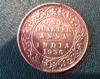 Coin 1936 1/4 Anna , India. RESTRIKE