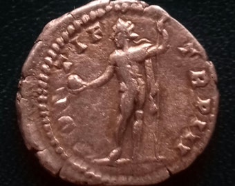 Roman CoinCARACALLA 200AD Silver Ancient coin Sol with globe Sun God Cult i