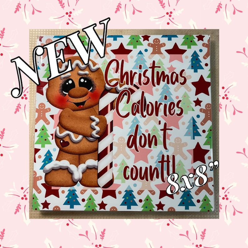 Gingerbread Wreath Sign Christmas Calories Gingerbread Christmas Calories Wreath Sign Wreath Attachment 8x12 Wreath Sign