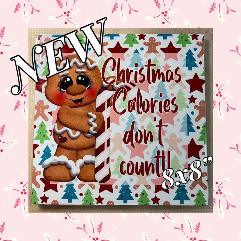 Gingerbread Wreath Sign Christmas Calories Gingerbread Christmas Calories Wreath Sign Wreath Attachment 8x12 Wreath Sign