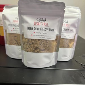 Freeze Dried Chicken Liver | 2.2oz | Pet Treats | Food Topper | Raw