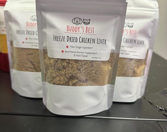 Freeze Dried Chicken Liver | 2.2oz | Pet Treats | Food Topper | Raw
